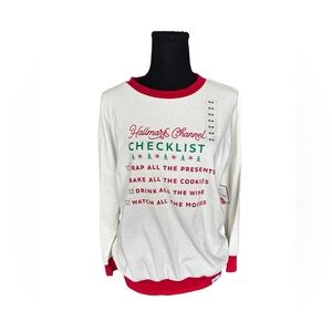 Hallmark Channel Women’s Size Small “Checklist” Christmas Sweatshirt Festive